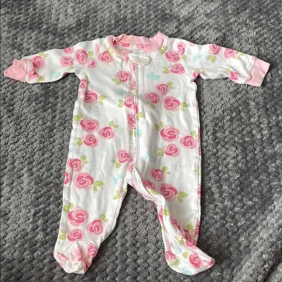 ❤️Carter's Baby Gap Onesie Pajamas Set with Floral and Polka Designs 0-3months - Picture 10 of 10